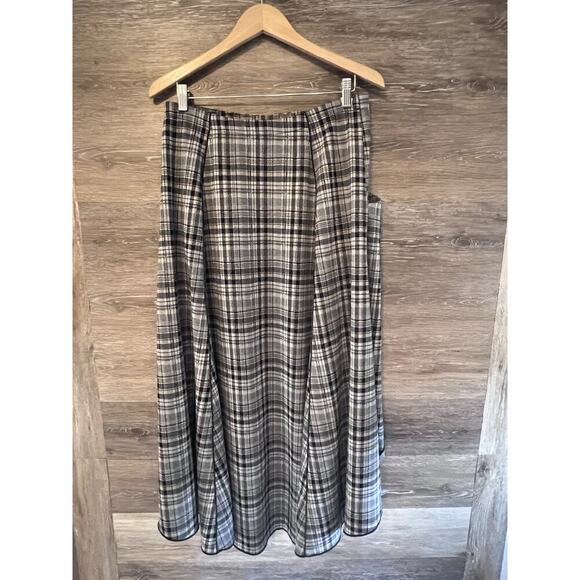 Vintage Plaid Asymmetrical Skirt Size Medium Pockets Cato Y2K Pleated Grunge - Picture 7 of 7